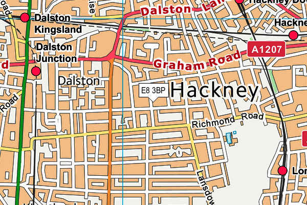 E8 3BP map - OS VectorMap District (Ordnance Survey)