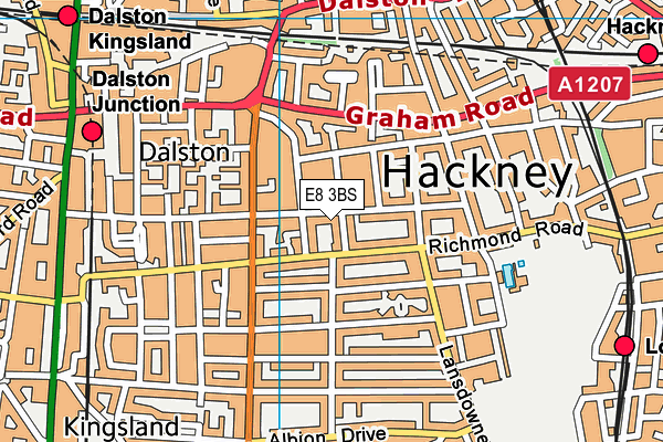 E8 3BS map - OS VectorMap District (Ordnance Survey)