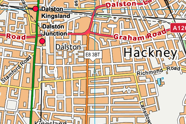 E8 3BT map - OS VectorMap District (Ordnance Survey)