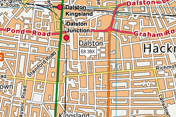 E8 3BX map - OS VectorMap District (Ordnance Survey)