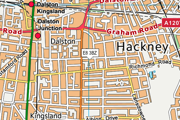 E8 3BZ map - OS VectorMap District (Ordnance Survey)