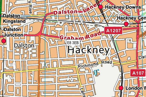 E8 3EB map - OS VectorMap District (Ordnance Survey)