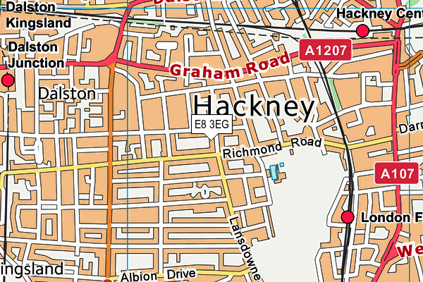 E8 3EG map - OS VectorMap District (Ordnance Survey)