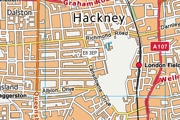 E8 3EP map - OS VectorMap District (Ordnance Survey)