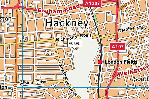 E8 3EU map - OS VectorMap District (Ordnance Survey)