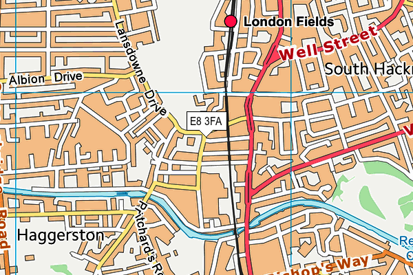 E8 3FA map - OS VectorMap District (Ordnance Survey)