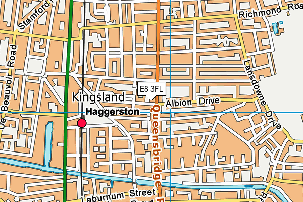 E8 3FL map - OS VectorMap District (Ordnance Survey)