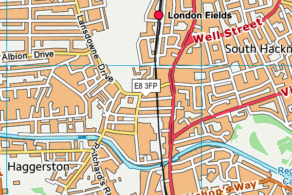 E8 3FP map - OS VectorMap District (Ordnance Survey)