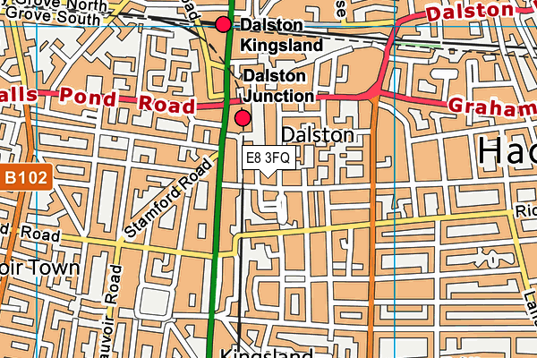 E8 3FQ map - OS VectorMap District (Ordnance Survey)