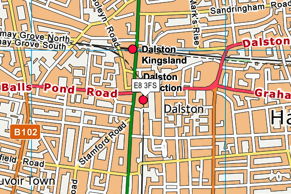 E8 3FS map - OS VectorMap District (Ordnance Survey)