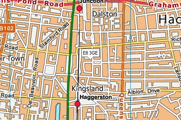 E8 3GE map - OS VectorMap District (Ordnance Survey)