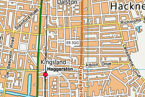 E8 3GG map - OS VectorMap District (Ordnance Survey)