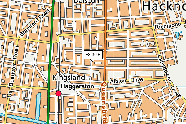 E8 3GH map - OS VectorMap District (Ordnance Survey)