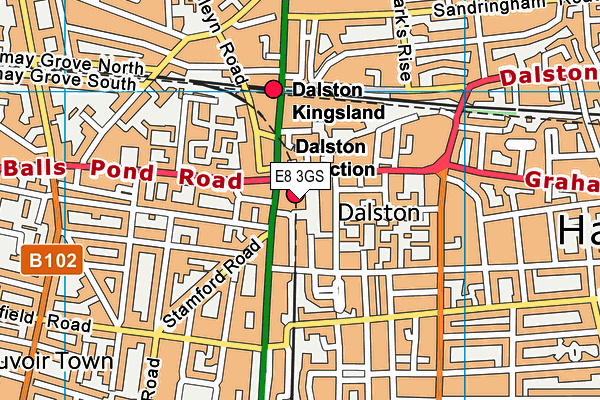 E8 3GS map - OS VectorMap District (Ordnance Survey)