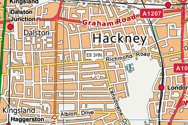 E8 3HN map - OS VectorMap District (Ordnance Survey)