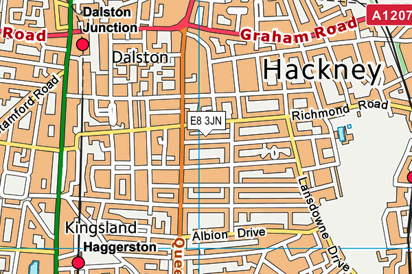 E8 3JN map - OS VectorMap District (Ordnance Survey)