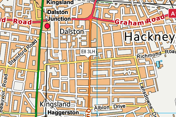 E8 3LH map - OS VectorMap District (Ordnance Survey)