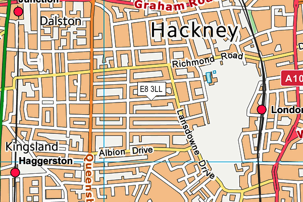 E8 3LL map - OS VectorMap District (Ordnance Survey)