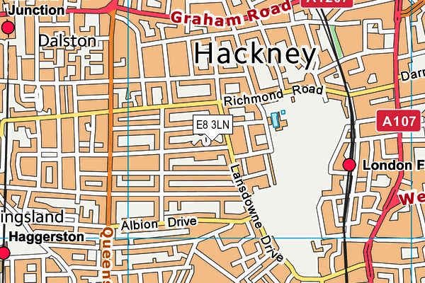 E8 3LN map - OS VectorMap District (Ordnance Survey)