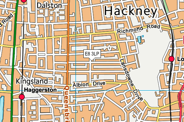 E8 3LP map - OS VectorMap District (Ordnance Survey)