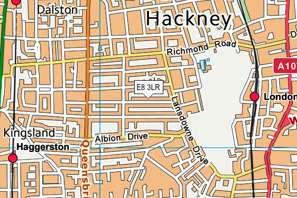 E8 3LR map - OS VectorMap District (Ordnance Survey)