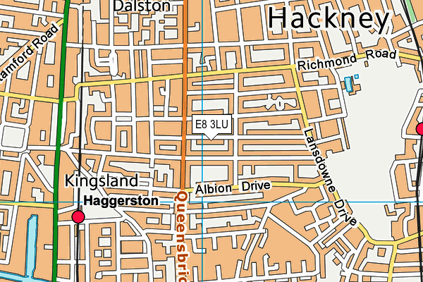 E8 3LU map - OS VectorMap District (Ordnance Survey)