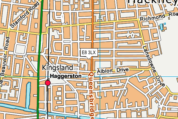 E8 3LX map - OS VectorMap District (Ordnance Survey)
