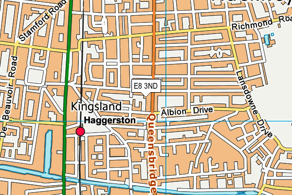 E8 3ND map - OS VectorMap District (Ordnance Survey)