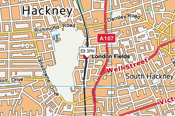 E8 3PH map - OS VectorMap District (Ordnance Survey)