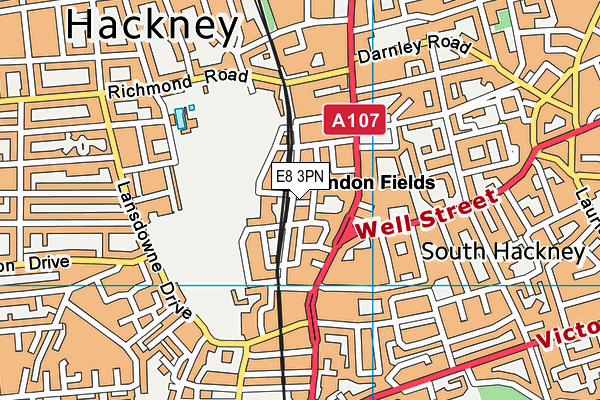 E8 3PN map - OS VectorMap District (Ordnance Survey)