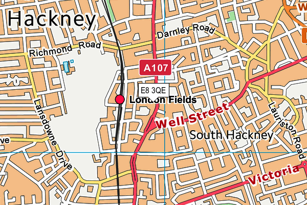 E8 3QE map - OS VectorMap District (Ordnance Survey)