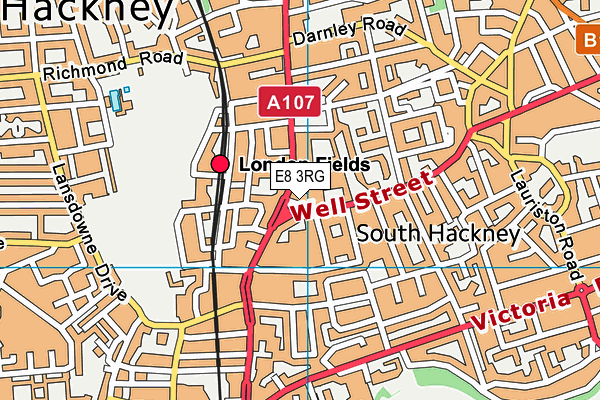 E8 3RG map - OS VectorMap District (Ordnance Survey)