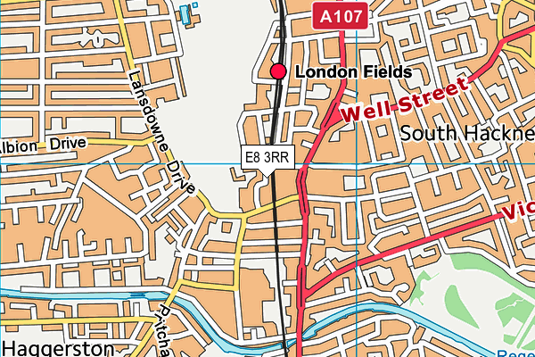 E8 3RR map - OS VectorMap District (Ordnance Survey)