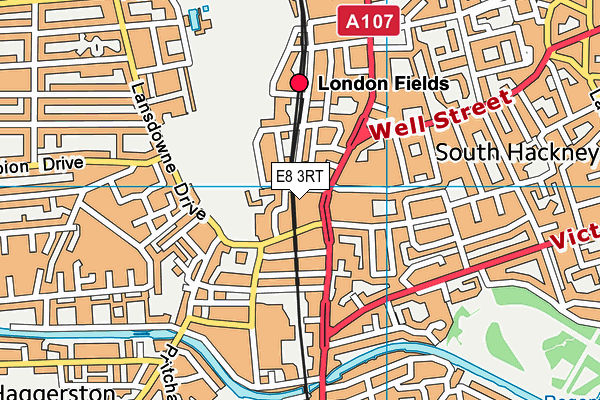 E8 3RT map - OS VectorMap District (Ordnance Survey)