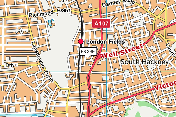 E8 3SE map - OS VectorMap District (Ordnance Survey)