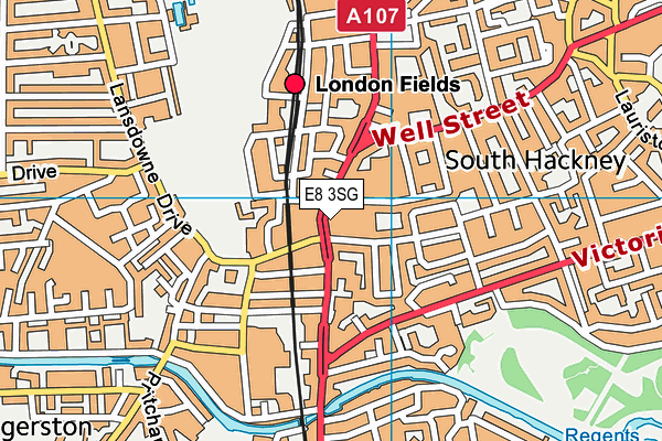 E8 3SG map - OS VectorMap District (Ordnance Survey)