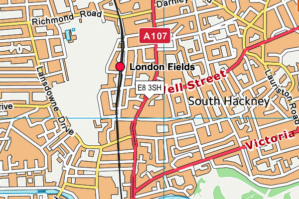 E8 3SH map - OS VectorMap District (Ordnance Survey)