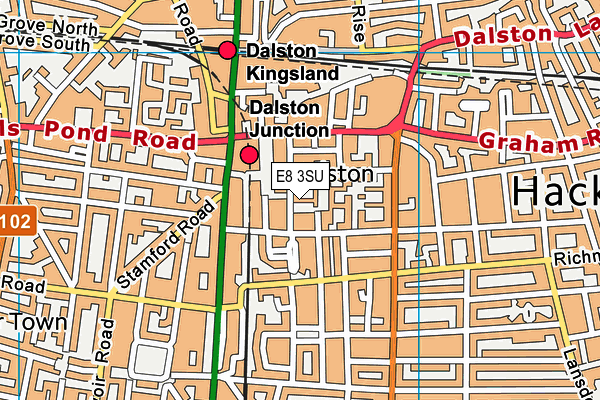 E8 3SU map - OS VectorMap District (Ordnance Survey)