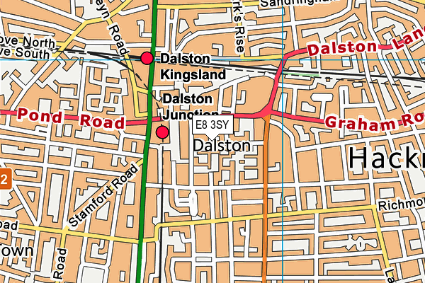 E8 3SY map - OS VectorMap District (Ordnance Survey)