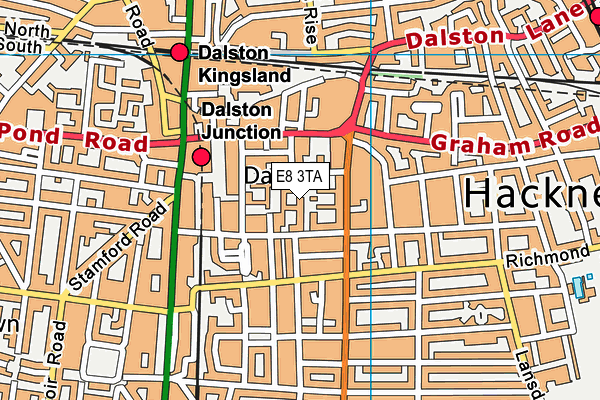 E8 3TA map - OS VectorMap District (Ordnance Survey)