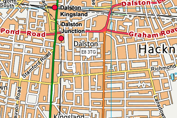 E8 3TG map - OS VectorMap District (Ordnance Survey)