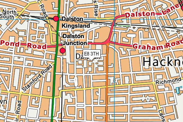 E8 3TH map - OS VectorMap District (Ordnance Survey)