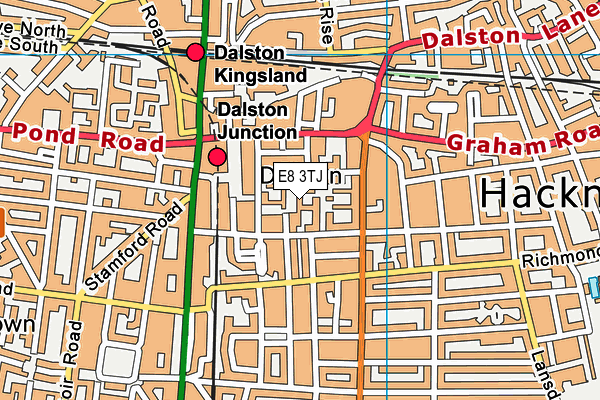 E8 3TJ map - OS VectorMap District (Ordnance Survey)