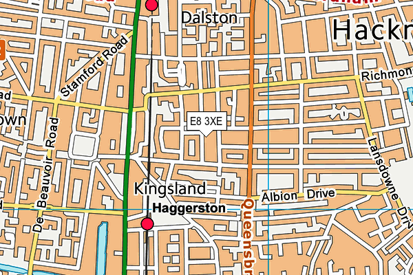 E8 3XE map - OS VectorMap District (Ordnance Survey)