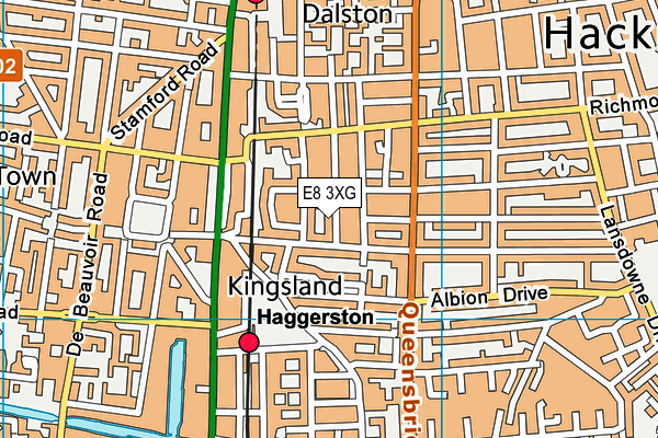 E8 3XG map - OS VectorMap District (Ordnance Survey)