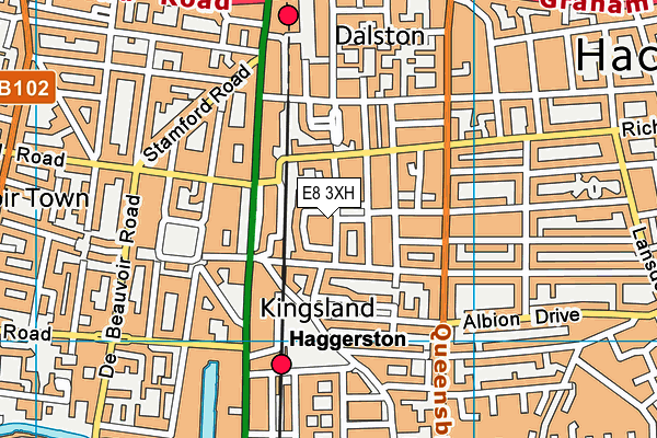 E8 3XH map - OS VectorMap District (Ordnance Survey)