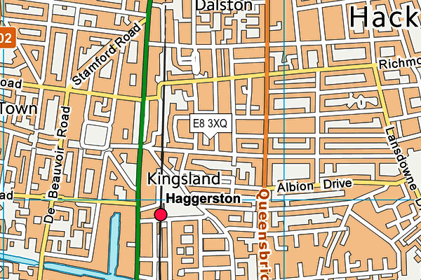 E8 3XQ map - OS VectorMap District (Ordnance Survey)