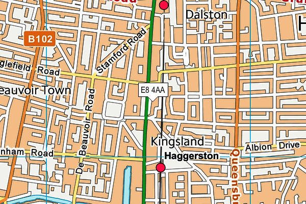 E8 4AA map - OS VectorMap District (Ordnance Survey)