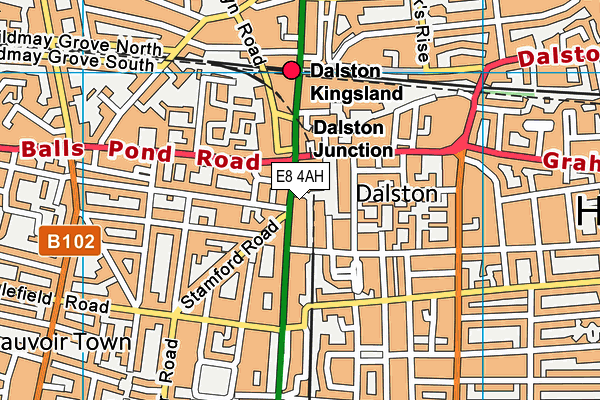Anytime Fitness (London Dalston) map (E8 4AH) - OS VectorMap District (Ordnance Survey)