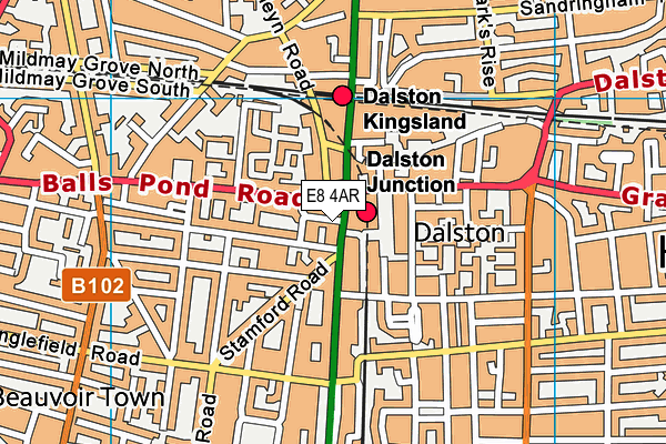 E8 4AR map - OS VectorMap District (Ordnance Survey)